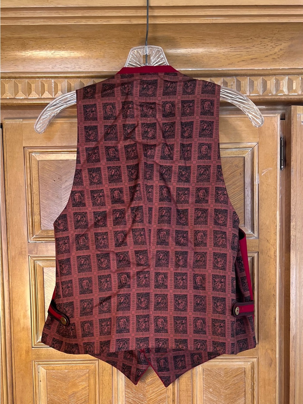 Vintage Marman of San Francisco Red Formal Vest Waistcoat Classic Button Front - Picture 2 of 2